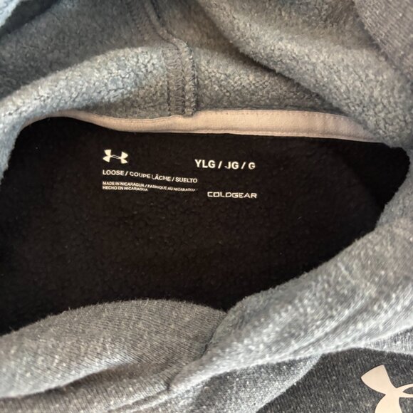 Boys Under Amour Gray and Black Hoodie - Picture 3 of 5